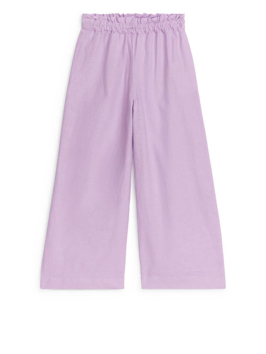 Relaxed Linen Trousers-#B196C8-8010