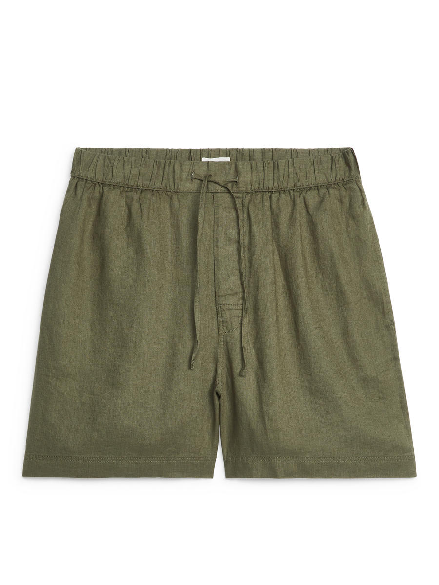 Linen Shorts-#636152-9690