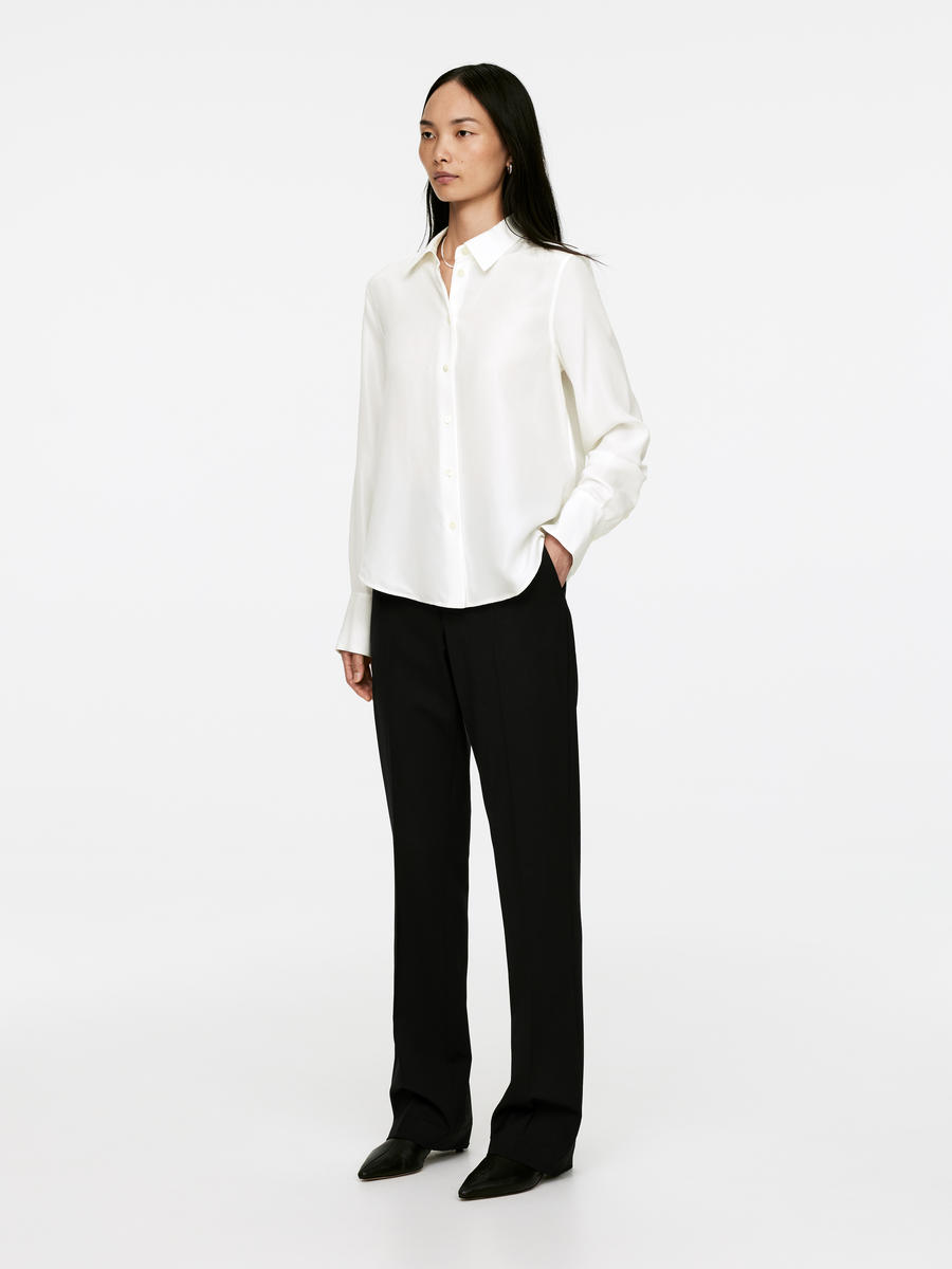 Washed Silk Shirt-#F4F3E9-13167