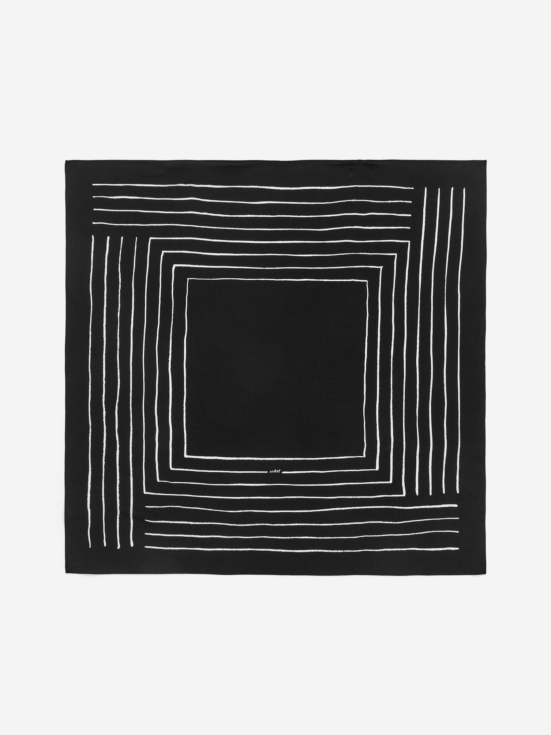 Printed Silk Scarf - Black/White - Women - StillMedia/DescriptiveStillLife - 1