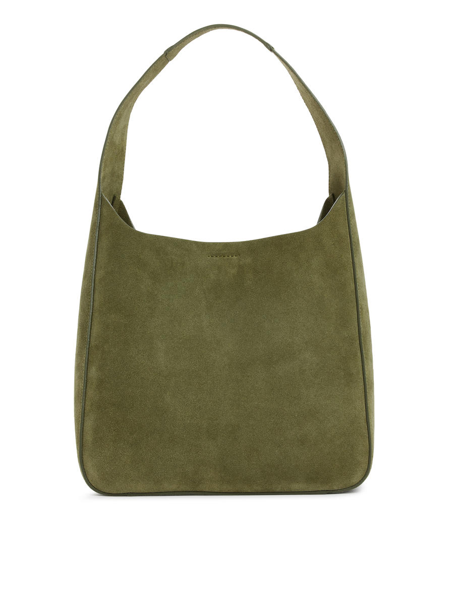 Top-Handle Suede Bag-#7C775F-8171