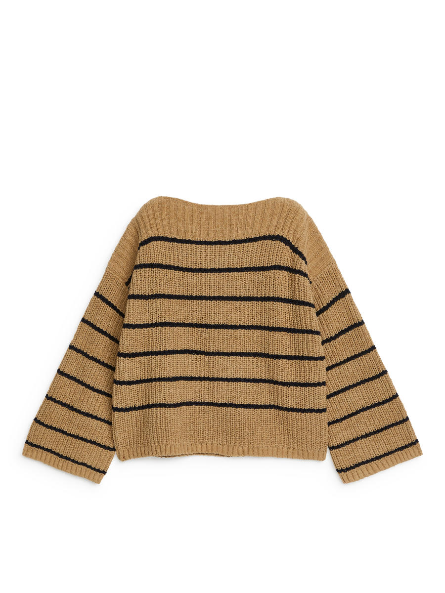 Boat Neck Jumper-#AE987E-7523