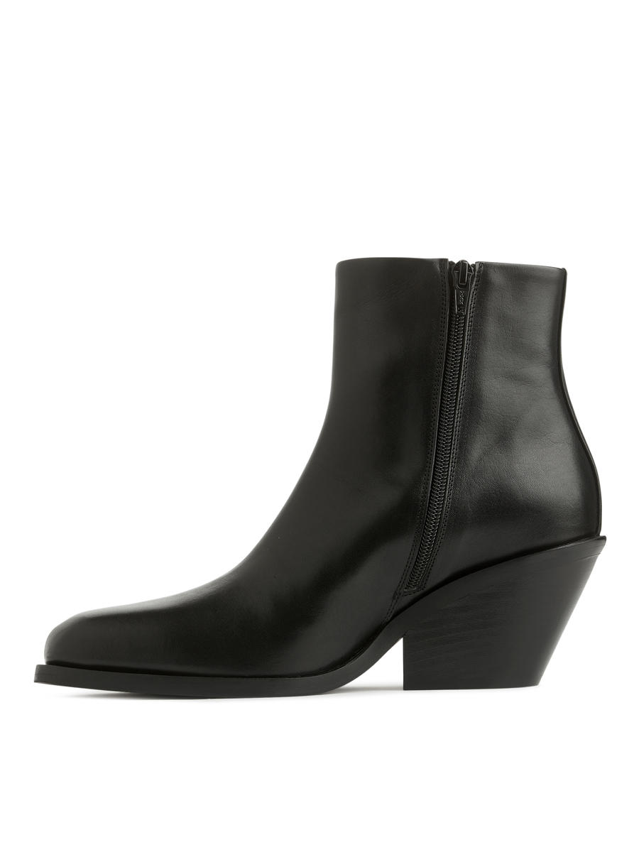 Leather Ankle Boots-#272628-5716