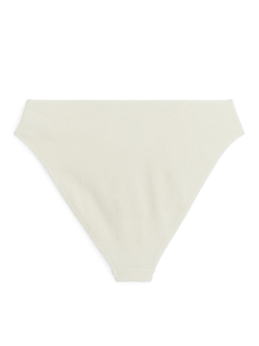 Mid Waist Crinkle Bikini Bottom-#DCD6C7-1760