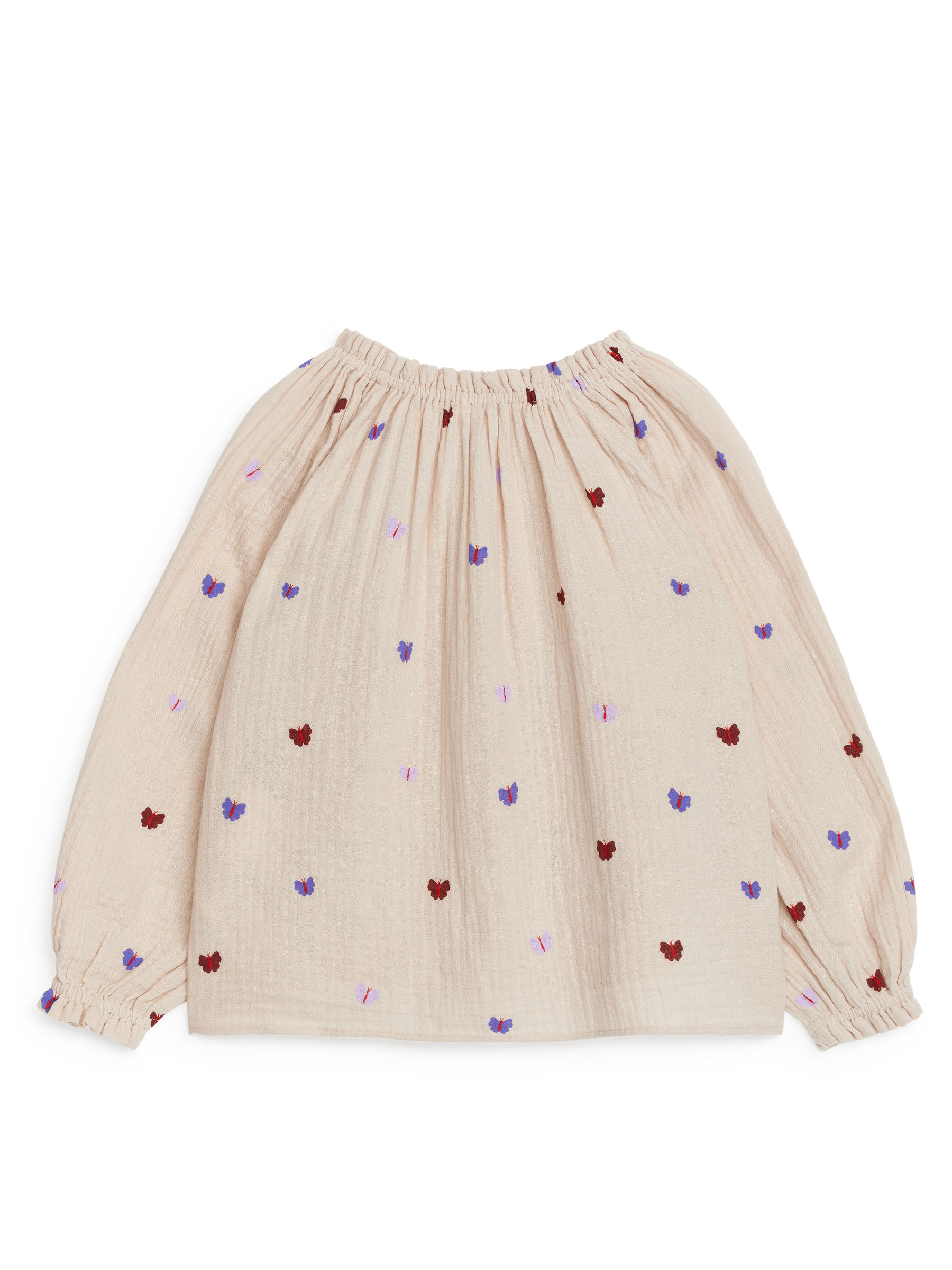 Frill-Detail Blouse - Beige/Butterflies - Regular fit - Children - StillMedia/DescriptiveStillLife - 2