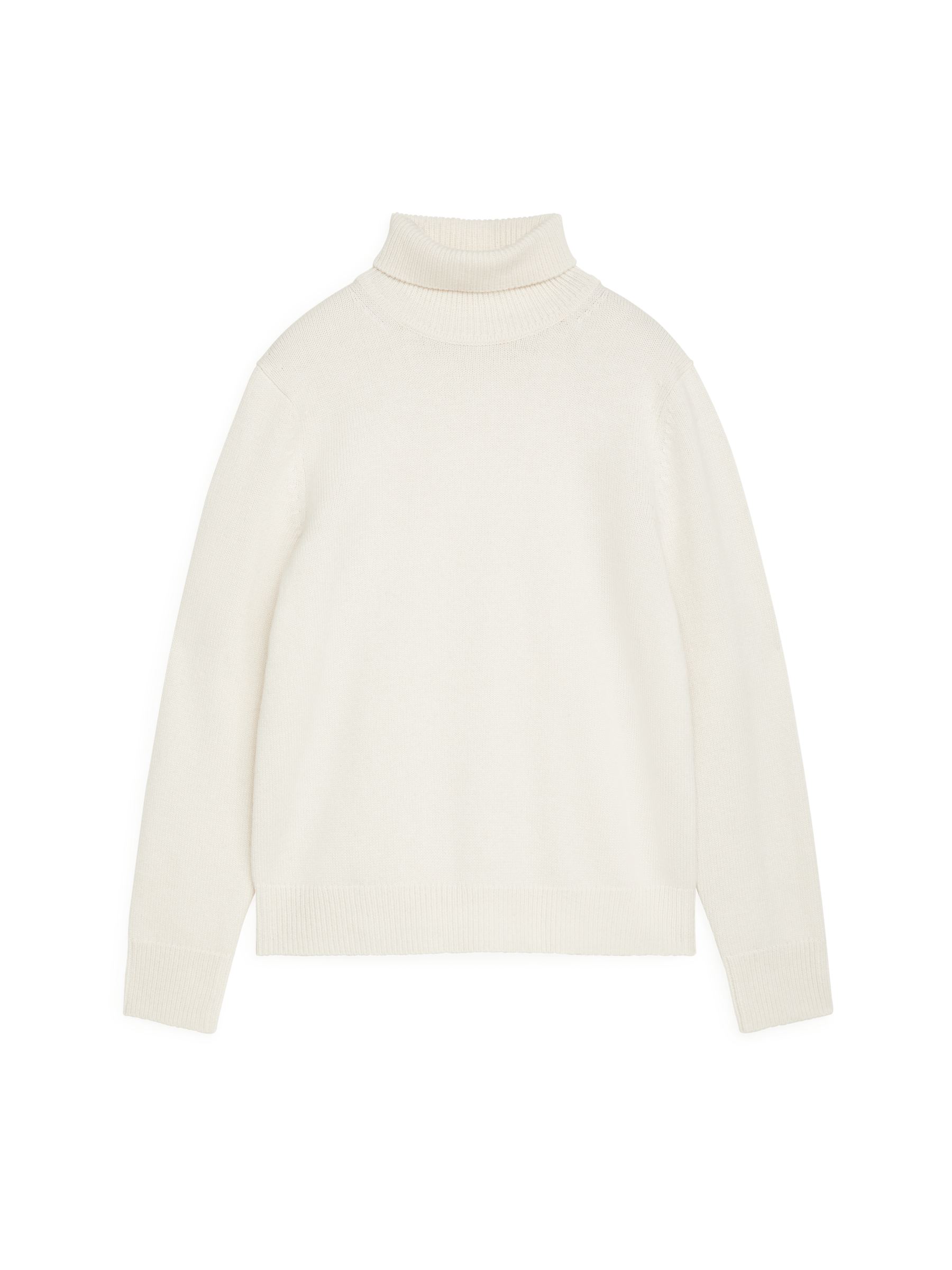 Jersey de cuello vuelto en lana merino-#EEEDE4-9652