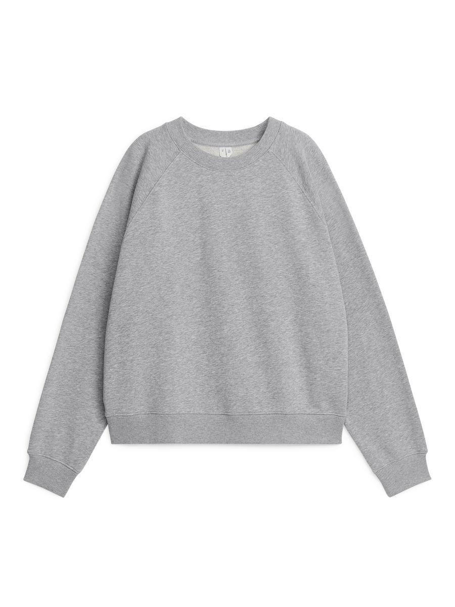 Soft French Terry Sweatshirt - Grey Melange - Loose fit - Women - 0849967030