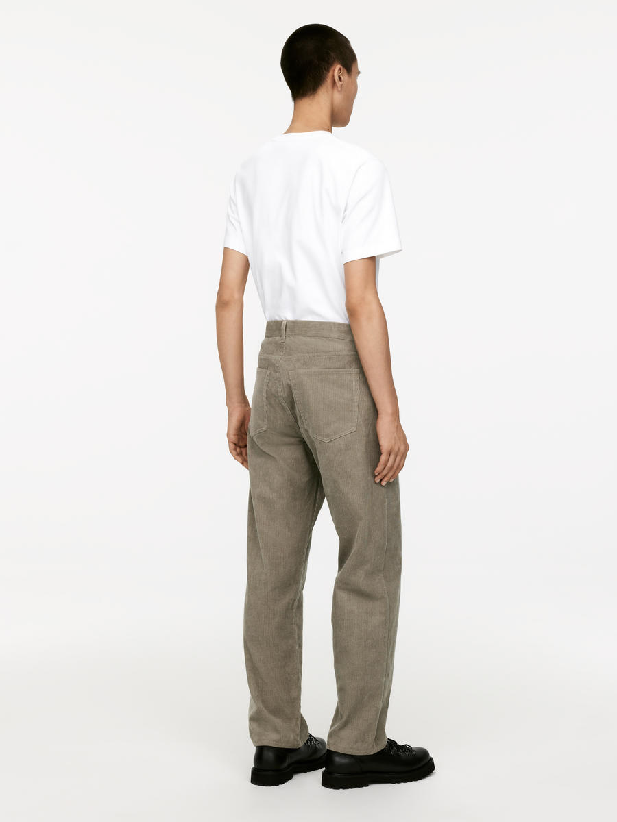 LOOSE Corduroy Trousers-#8C867E-12153