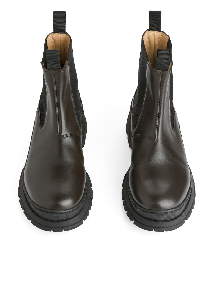 Leather Chelsea Boots - Black - ARKET