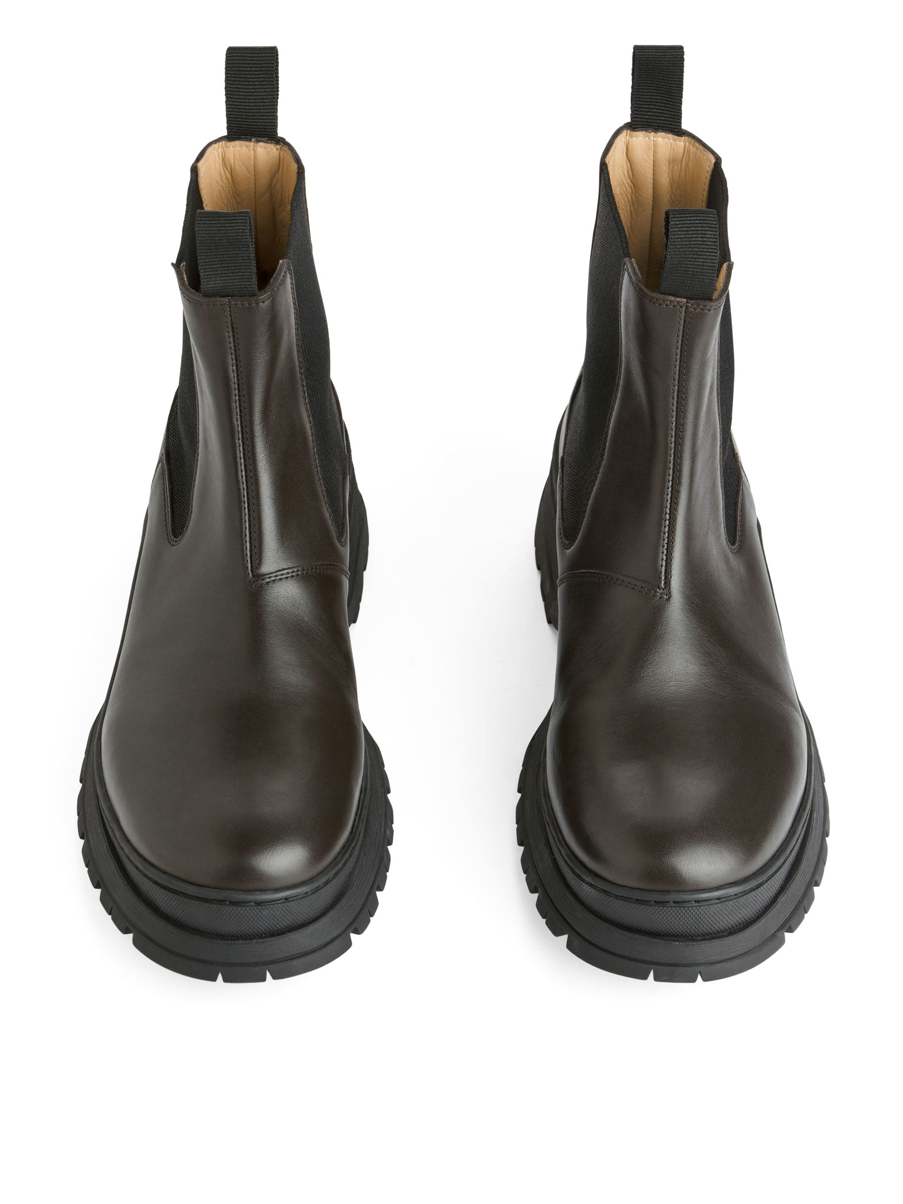 Chunky-Sole Leather Boots - Dark Brown - Men - StillMedia/DescriptiveStillLife - 4