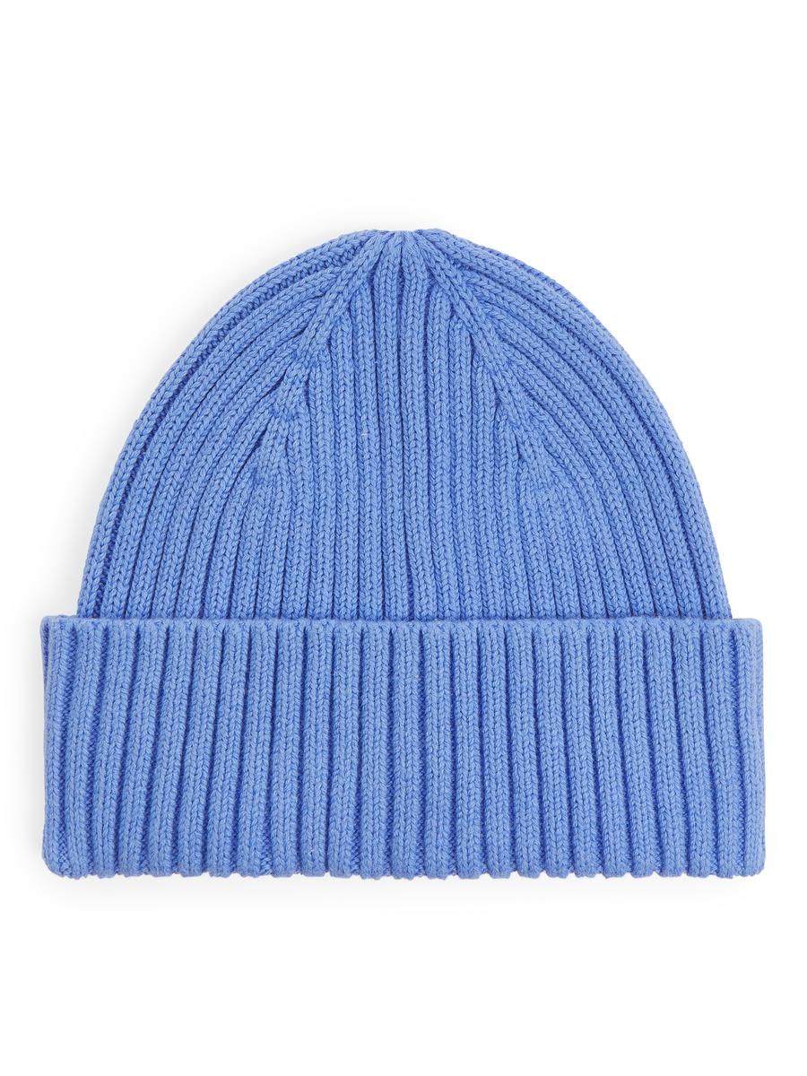 Rib Knit Beanie-#657CBE-9214