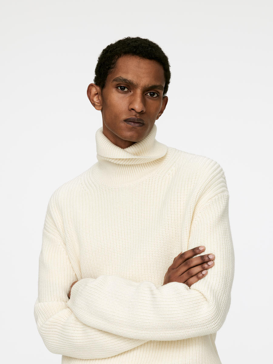 Heavy Wool Roll-Neck Jumper - Off White - Regular fit - Men - 1119186005