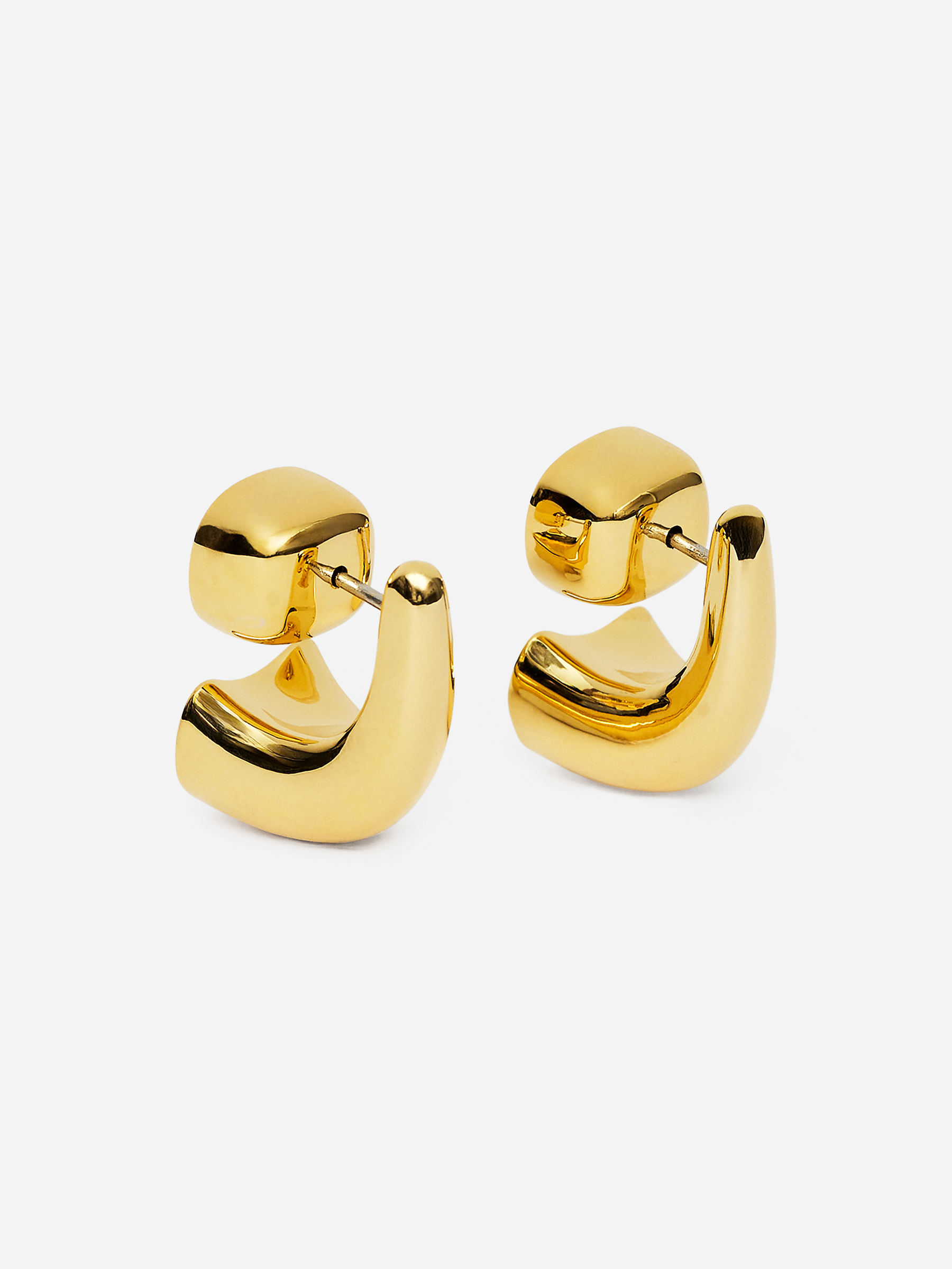 Gold-Plated Earrings-#F1EAB9-16301