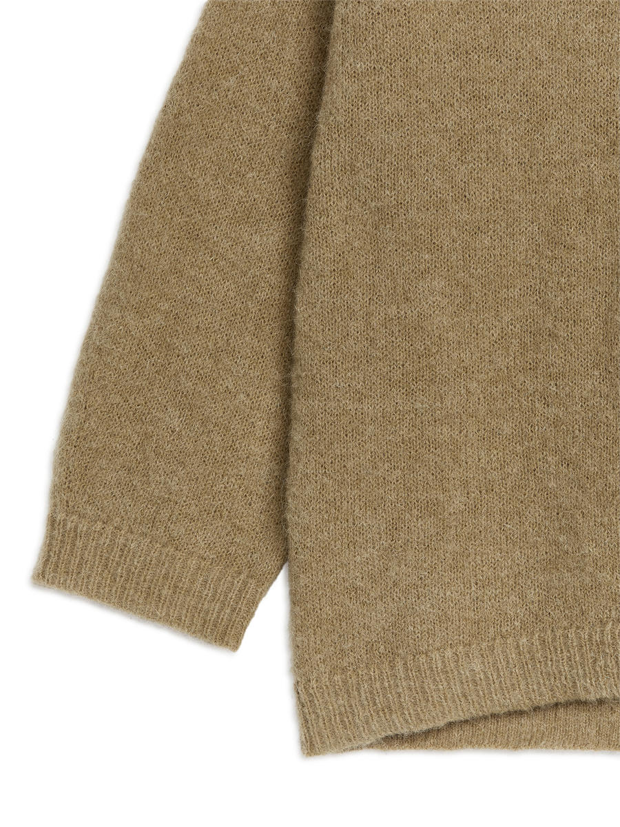 Alpaca-Wool Blend Jumper-#987E60-11278