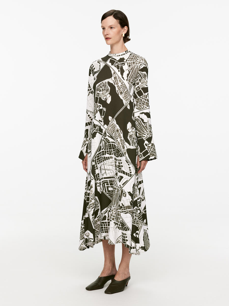 Stockholm Print Maxi Dress-#F2E8D6-12745