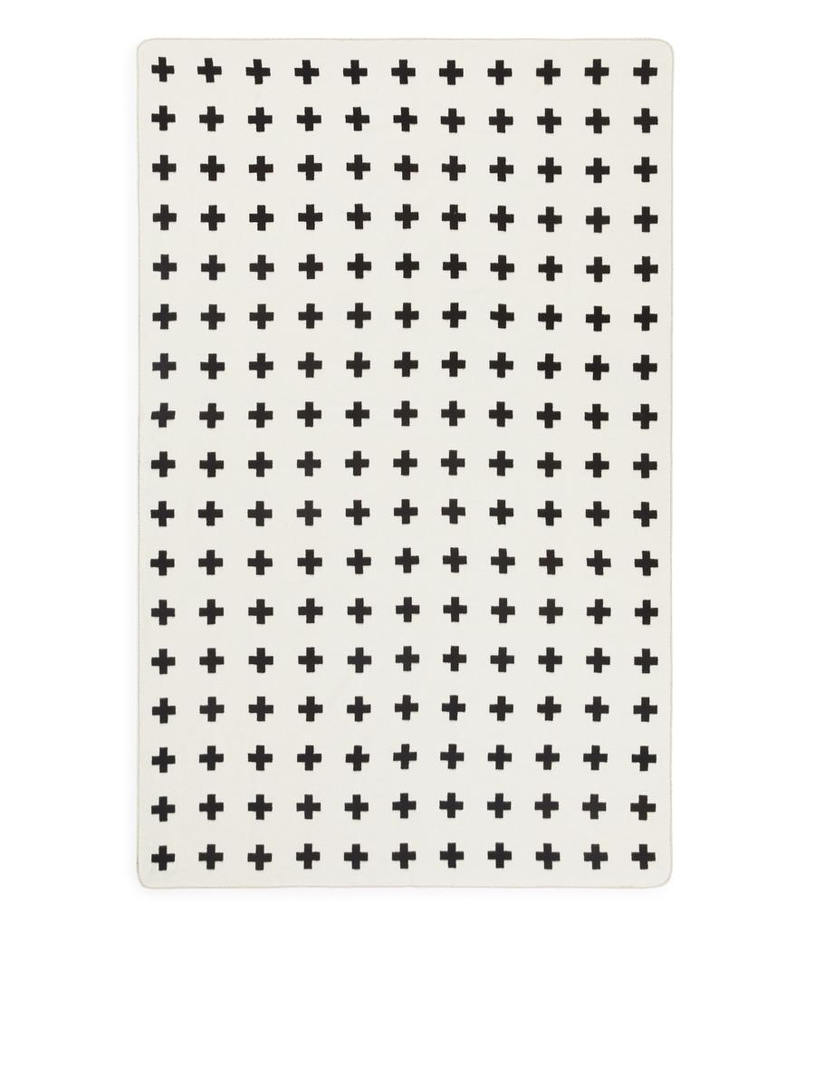 Pia Wallén Cross Blanket - Black/White - Homeware - 1038567001