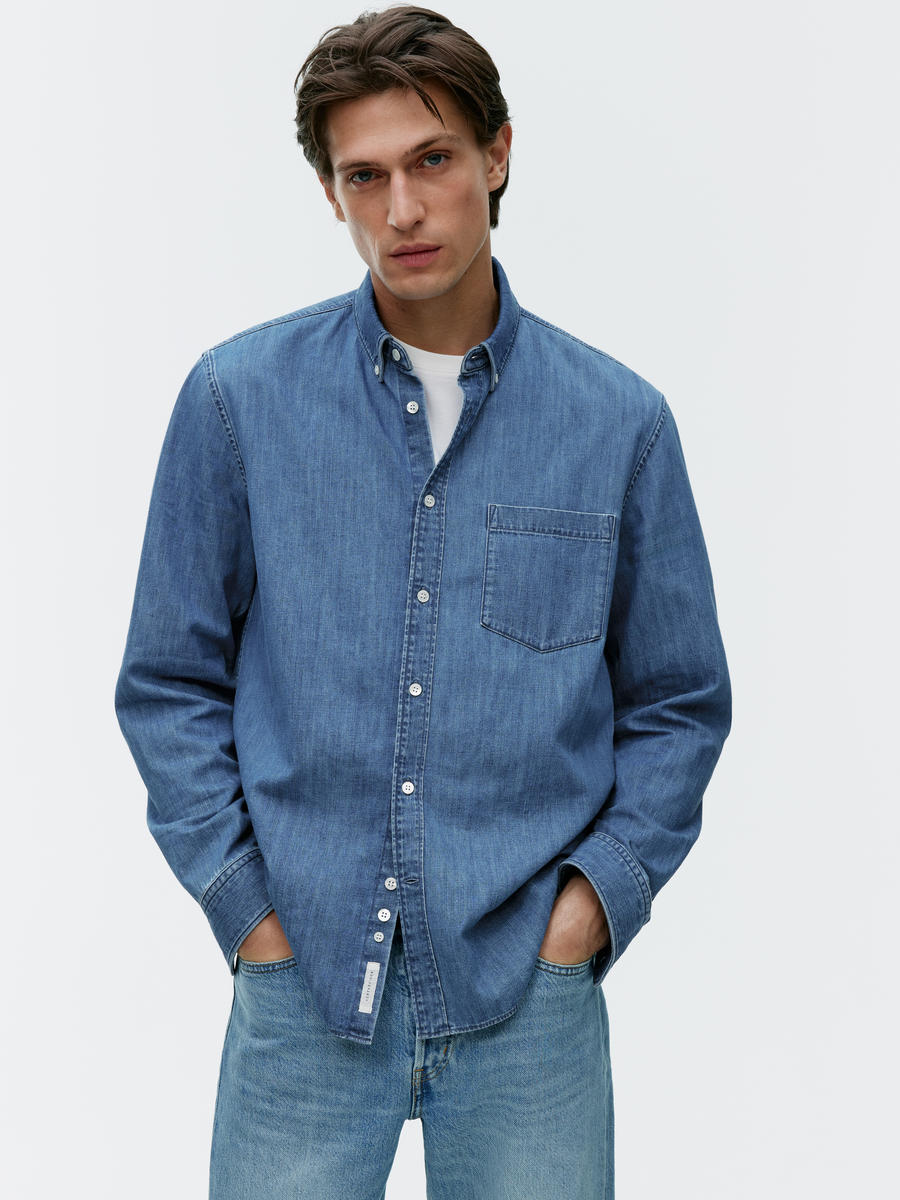 Chemise en jean - Bleu délavé - Regular fit - Homme - 1187977001