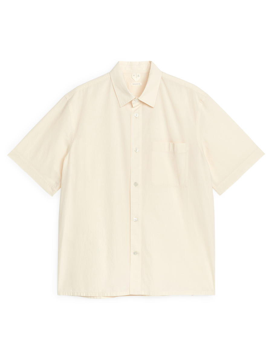 Relaxed Poplin Shirt-White-8016