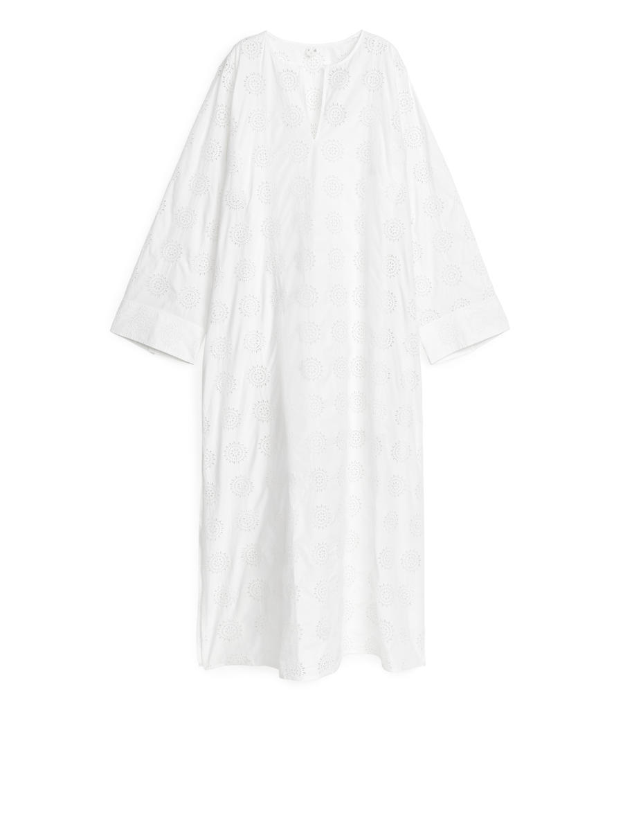 Embroidered Tunic Dress - White - Loose fit - Women - 1231393001