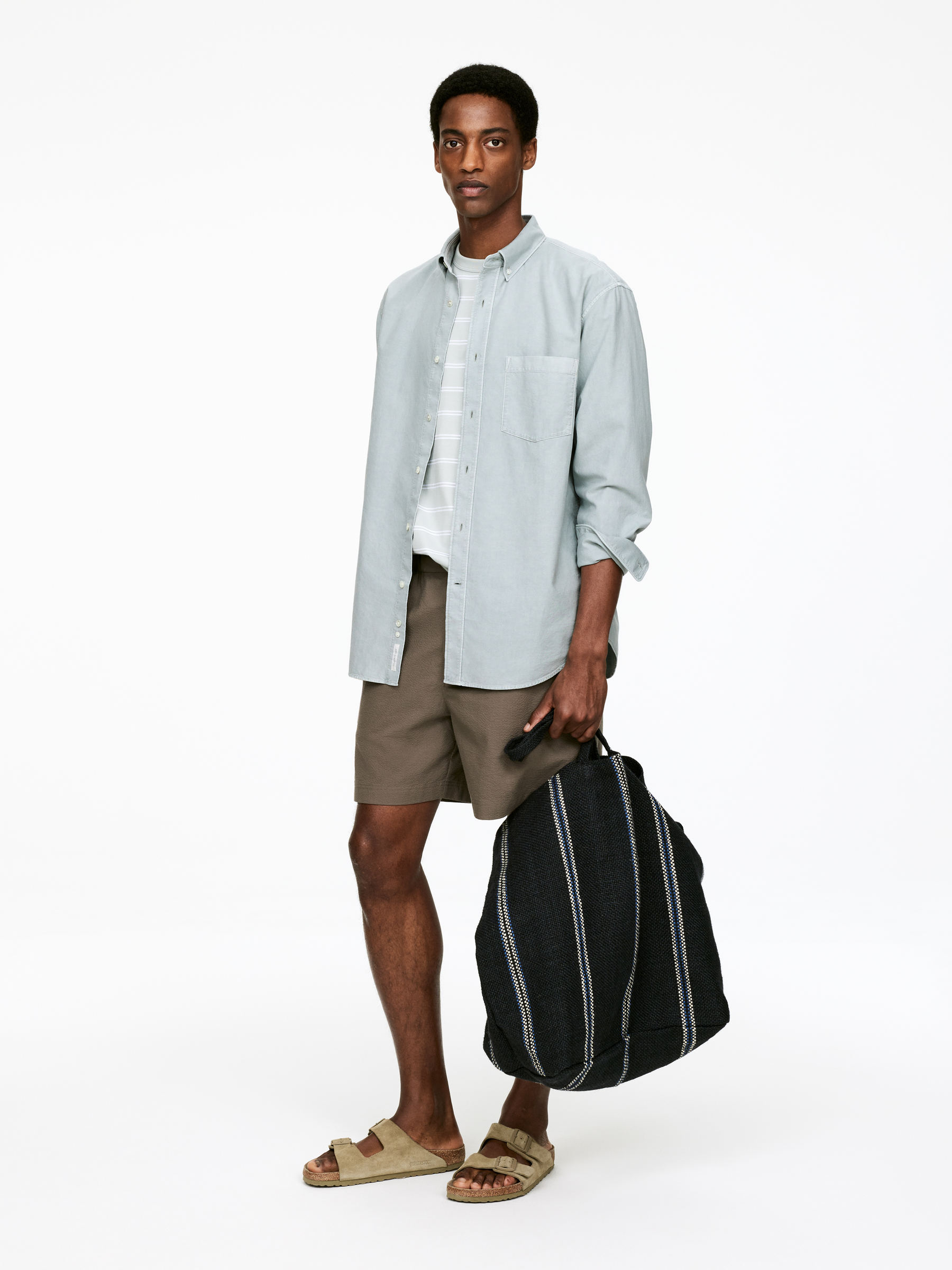 Relaxed Oxford Shirt - Dusty Mint - Loose fit - Men - StillMedia/Lookbook - 5