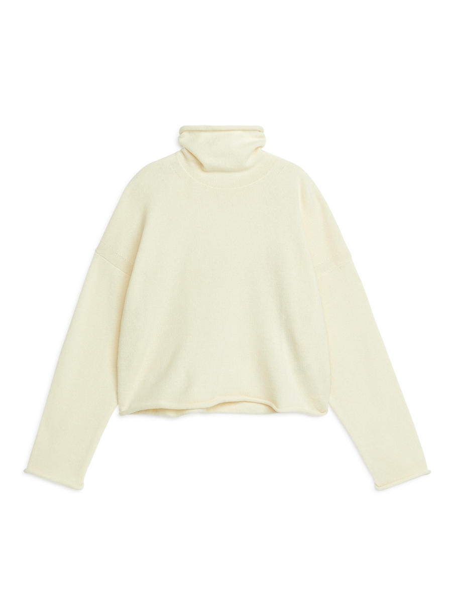 High-Neck Wool Jumper-#F0EDD7-2481