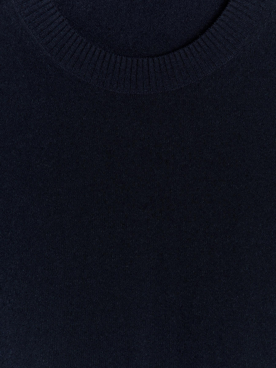 Linen Blend Jumper - Dark Blue - Regular fit - Men - 1225972001