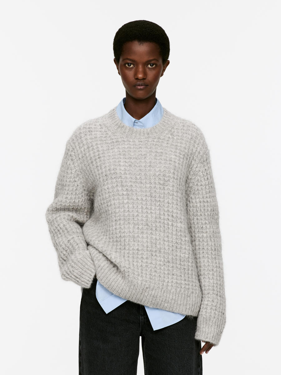 Relaxed Wool-Alpaca Jumper-#C0C3C6-13373