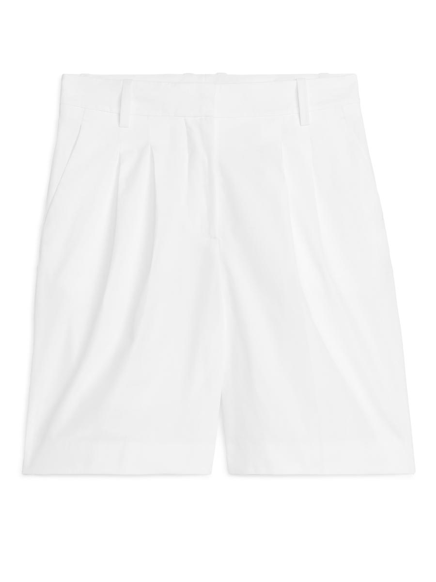 Relaxed Tailored Shorts-#FFFFFF-7268