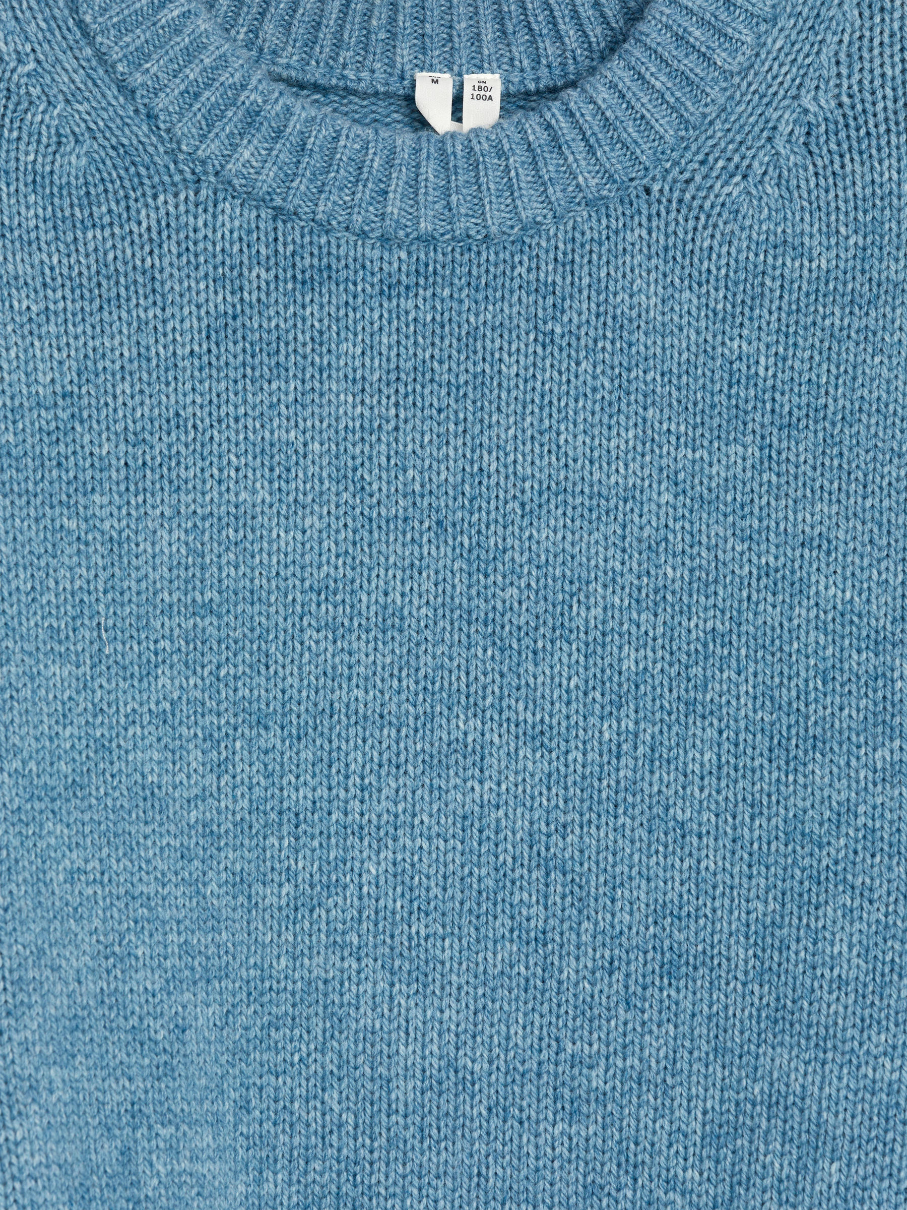 Heavy Knit Wool Blend Jumper - Blue Melange - Oversized - Men - StillMedia/DescriptiveDetail - 2