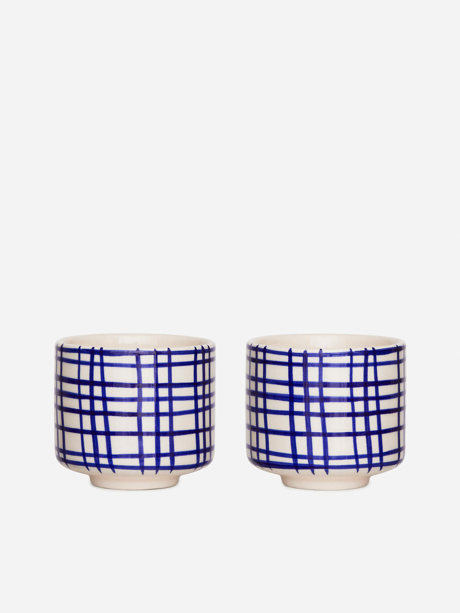 Stoneware Cups Set of 2-#758BAB-13993