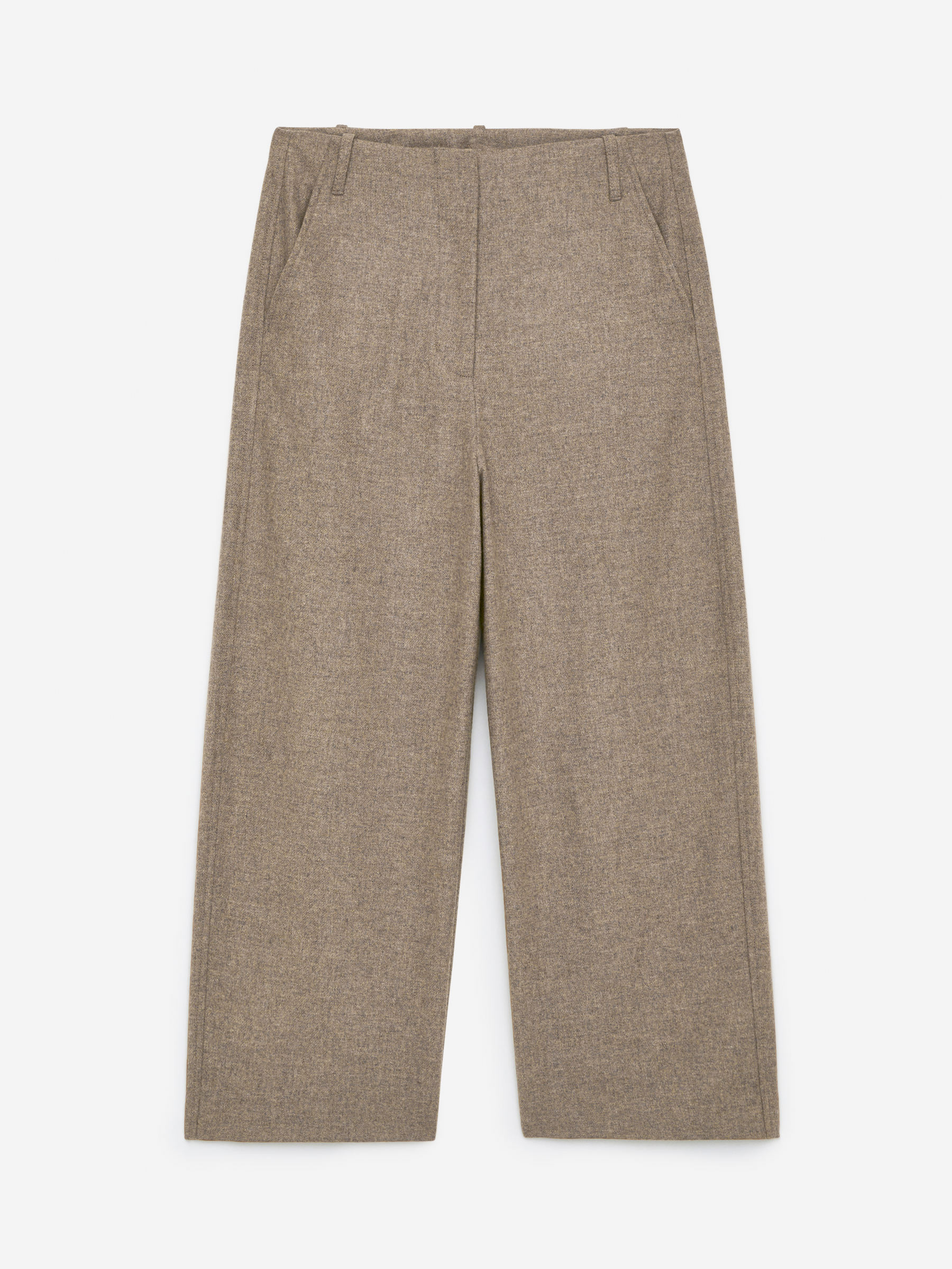 Relaxed Wool-Blend Trousers-#6C655F-13481