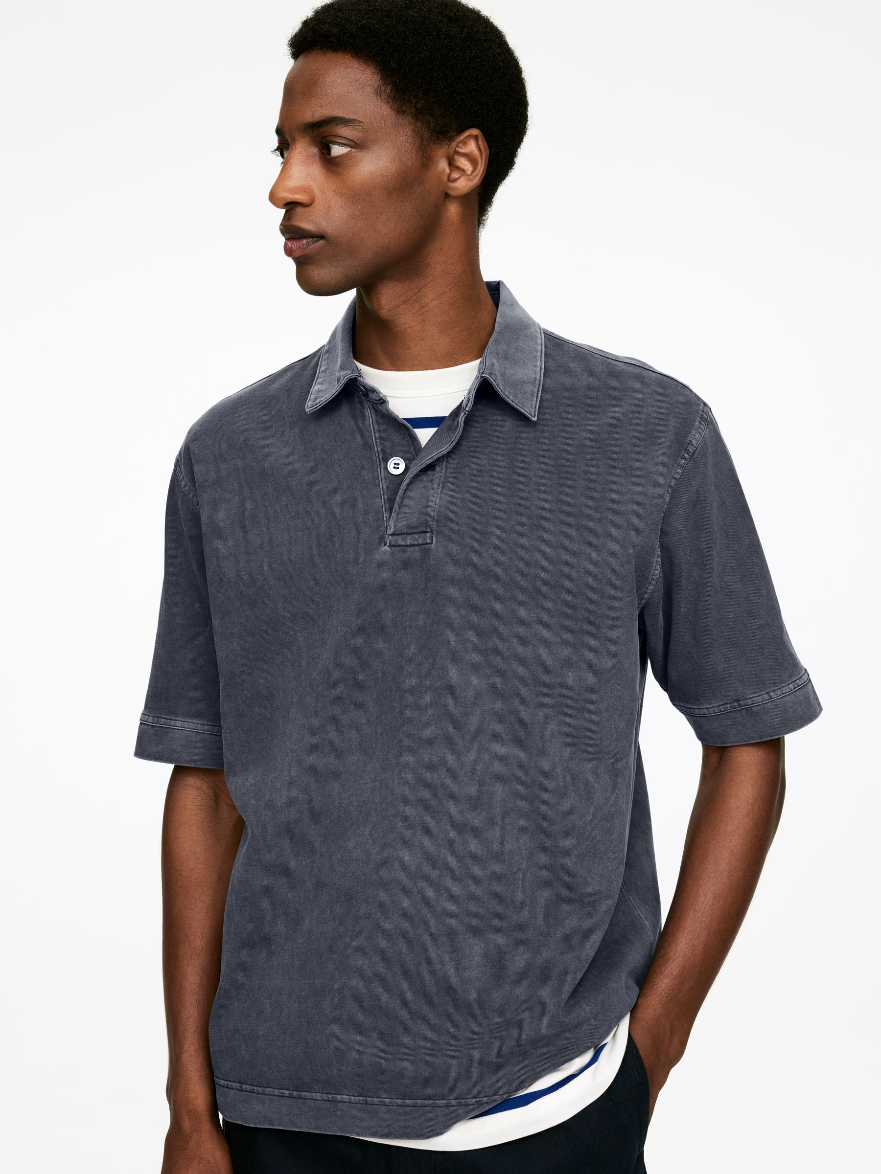 Polo Shirt - Dark Blue - Loose fit - Men - StillMedia/Lookbook - 3