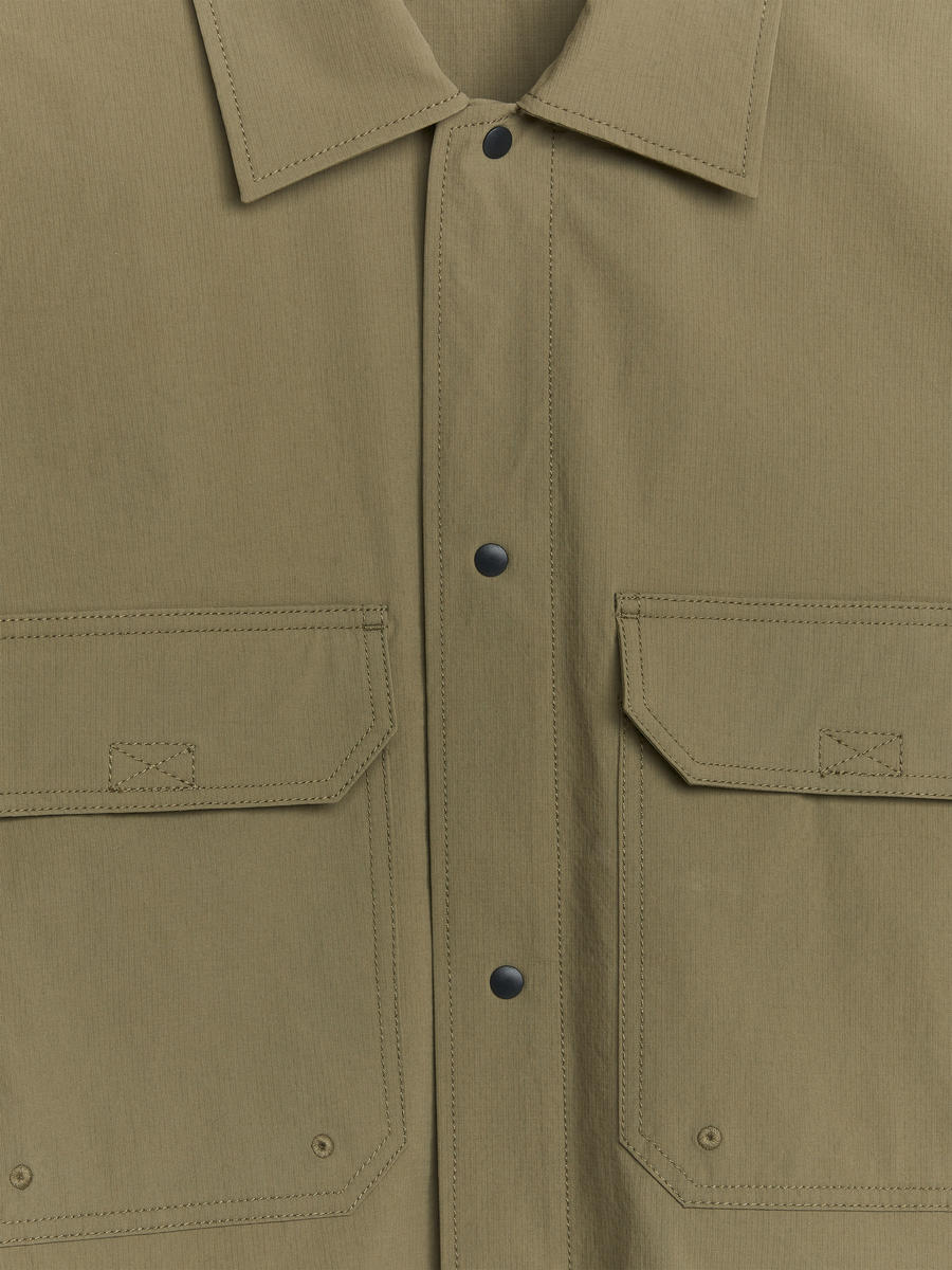 Short Sleeve Cargo Shirt - Khaki Green - Regular fit - Men - 1217589001