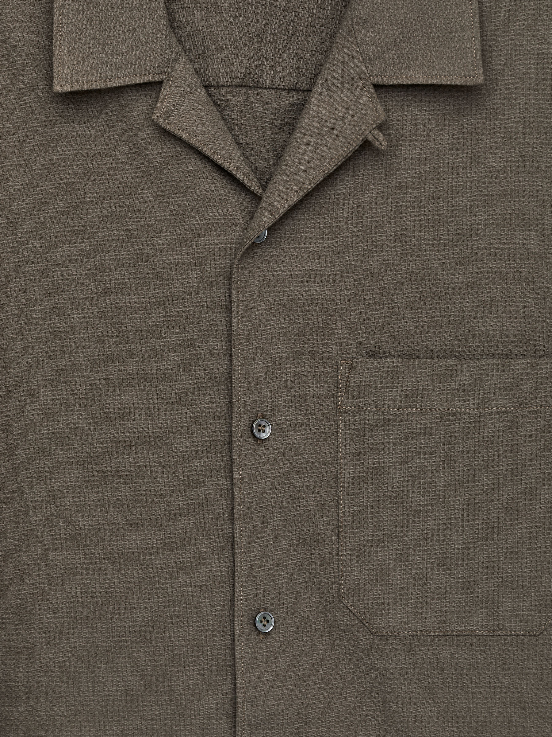 Resortskjorta i bäckebölja - Mullvadsgrå - Regular fit - Men - StillMedia/DescriptiveDetail - 1