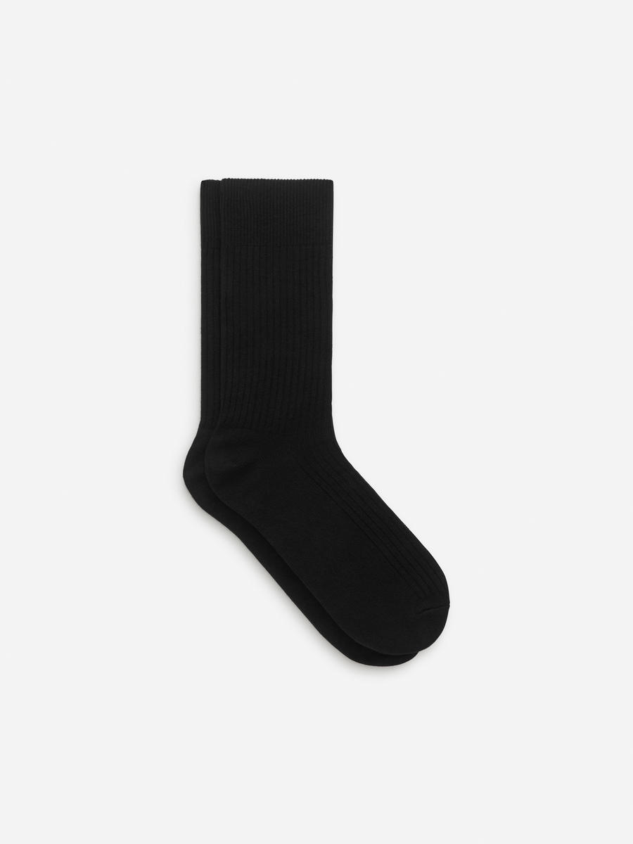 Supima Cotton Rib Socks-Black-0633369003