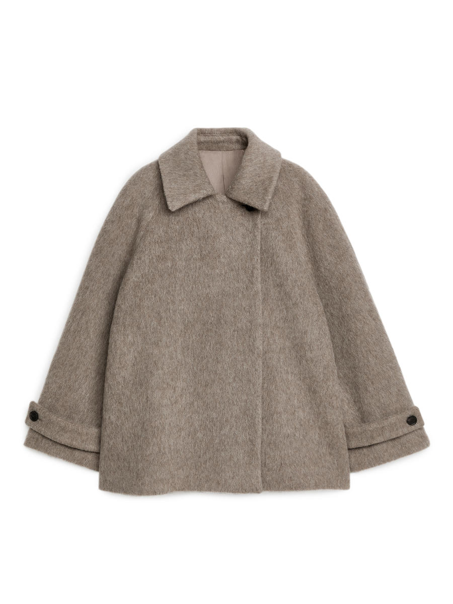 Wool Blend Coat - Dark Beige - Relaxed fit - Women - 1209568001