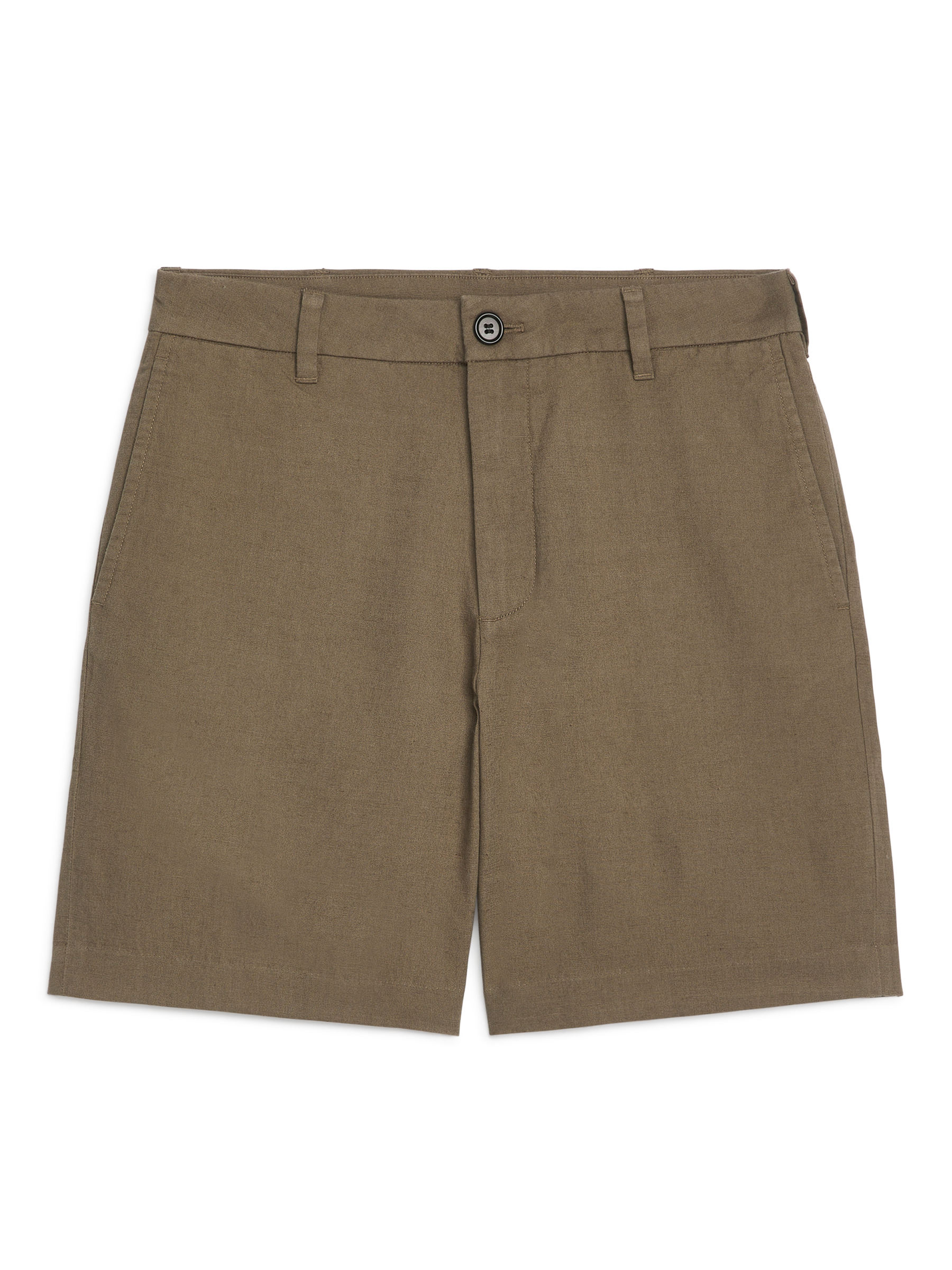 Shorts i linneblandning - Mörk mullvadsgrå - Slim fit - Men - StillMedia/DescriptiveStillLife - 2