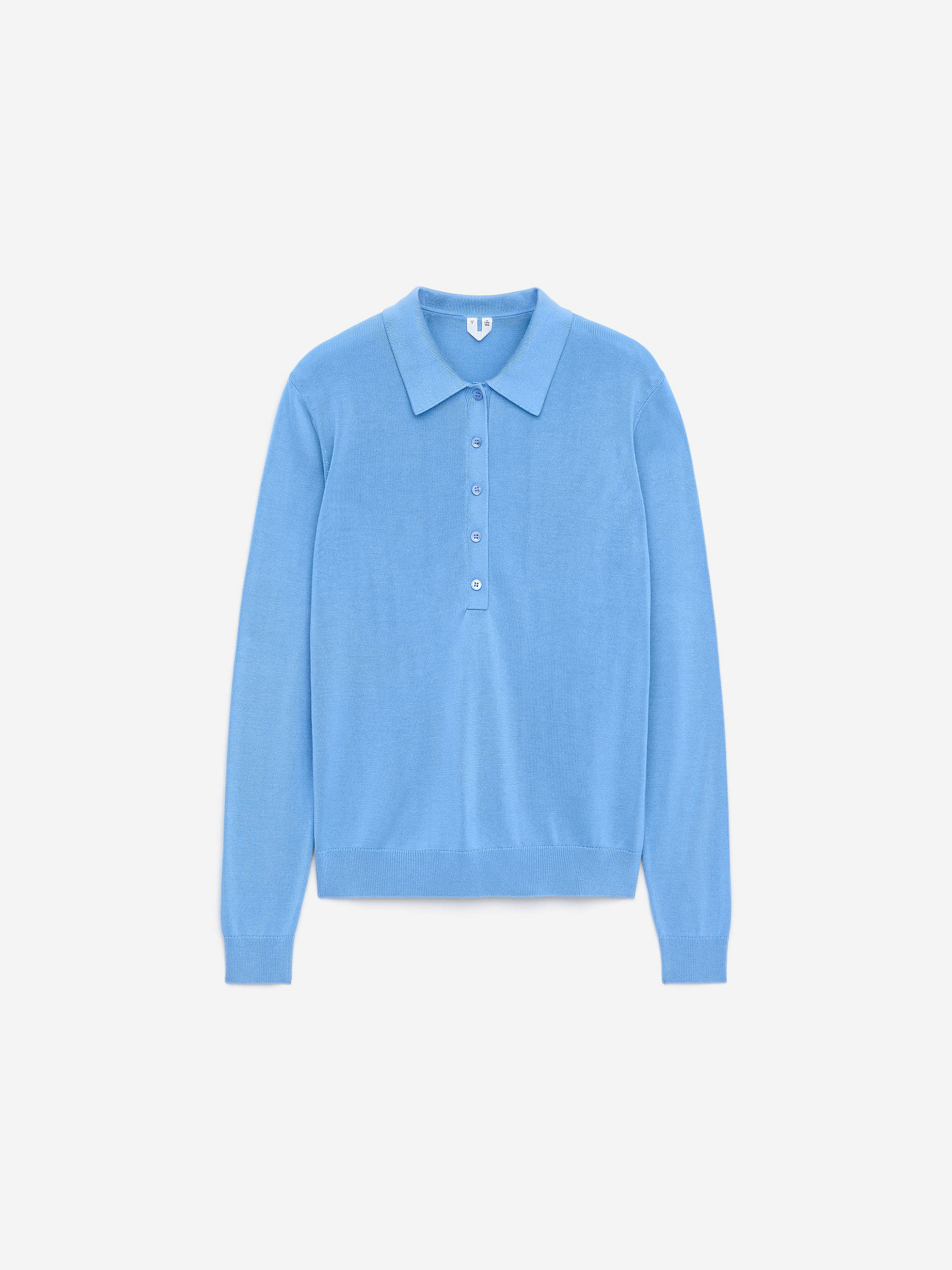 Knitted Polo Shirt-Blue-15971