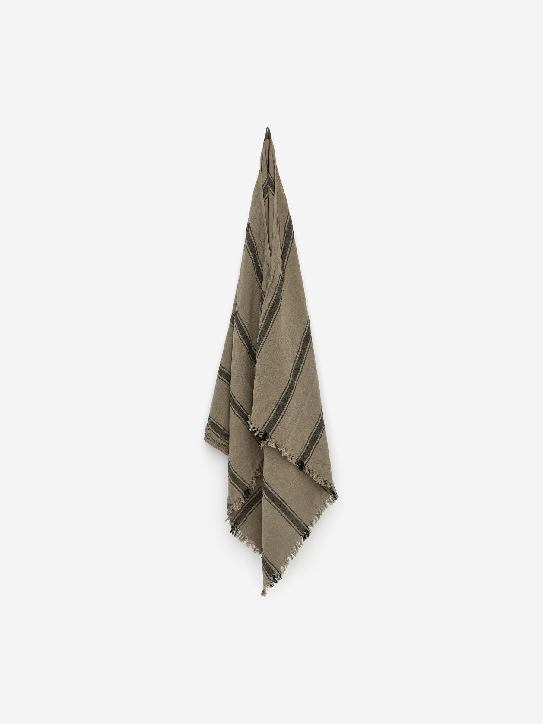 Woven Cotton Towel-#756F5F-15680