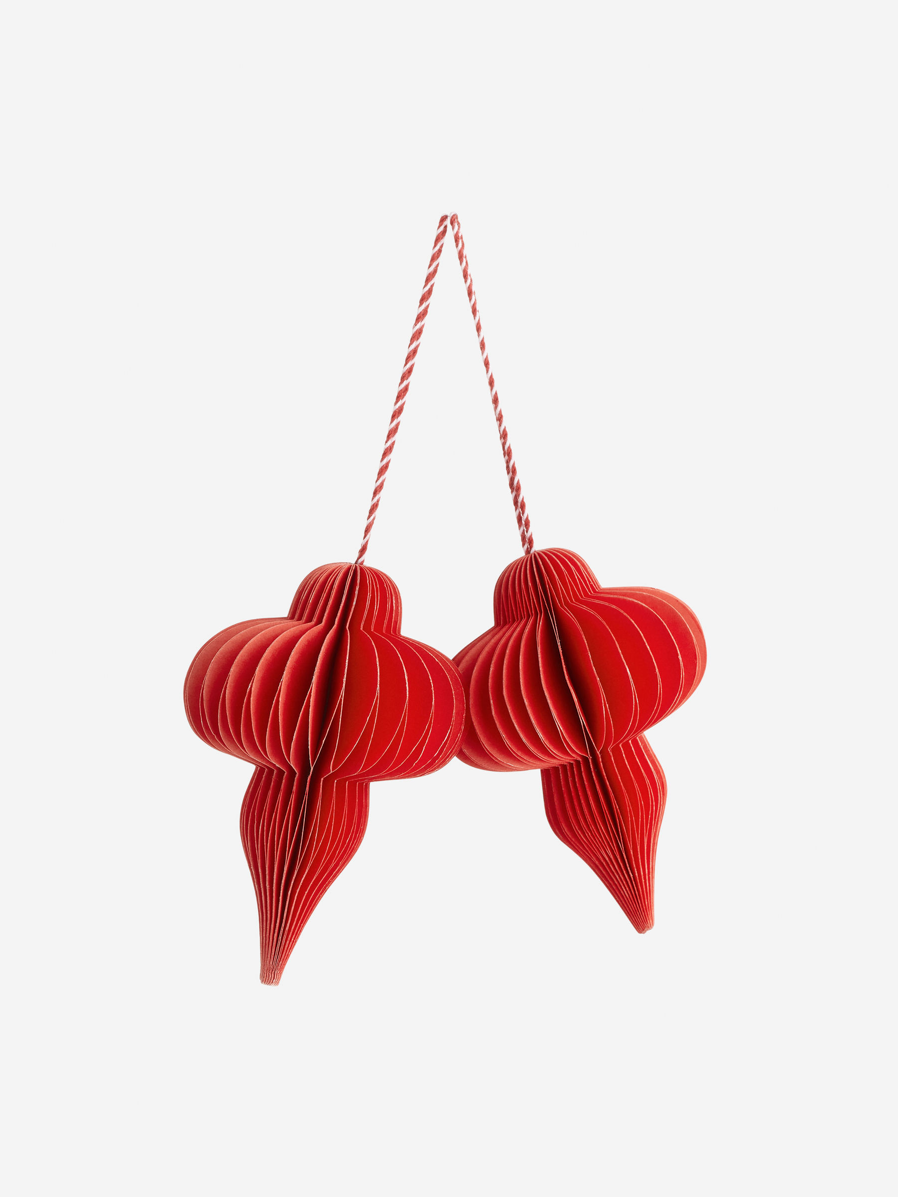 Honeycomb Ornaments Set of 2 - Red - Homeware - StillMedia/DescriptiveStillLife - 1