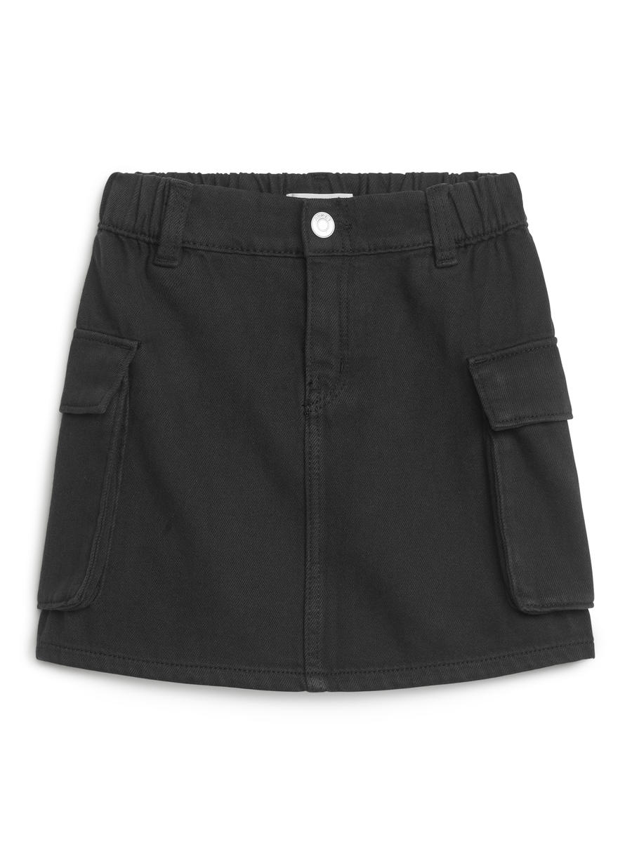 Woven Utility Mini Skirt-#363638-5906