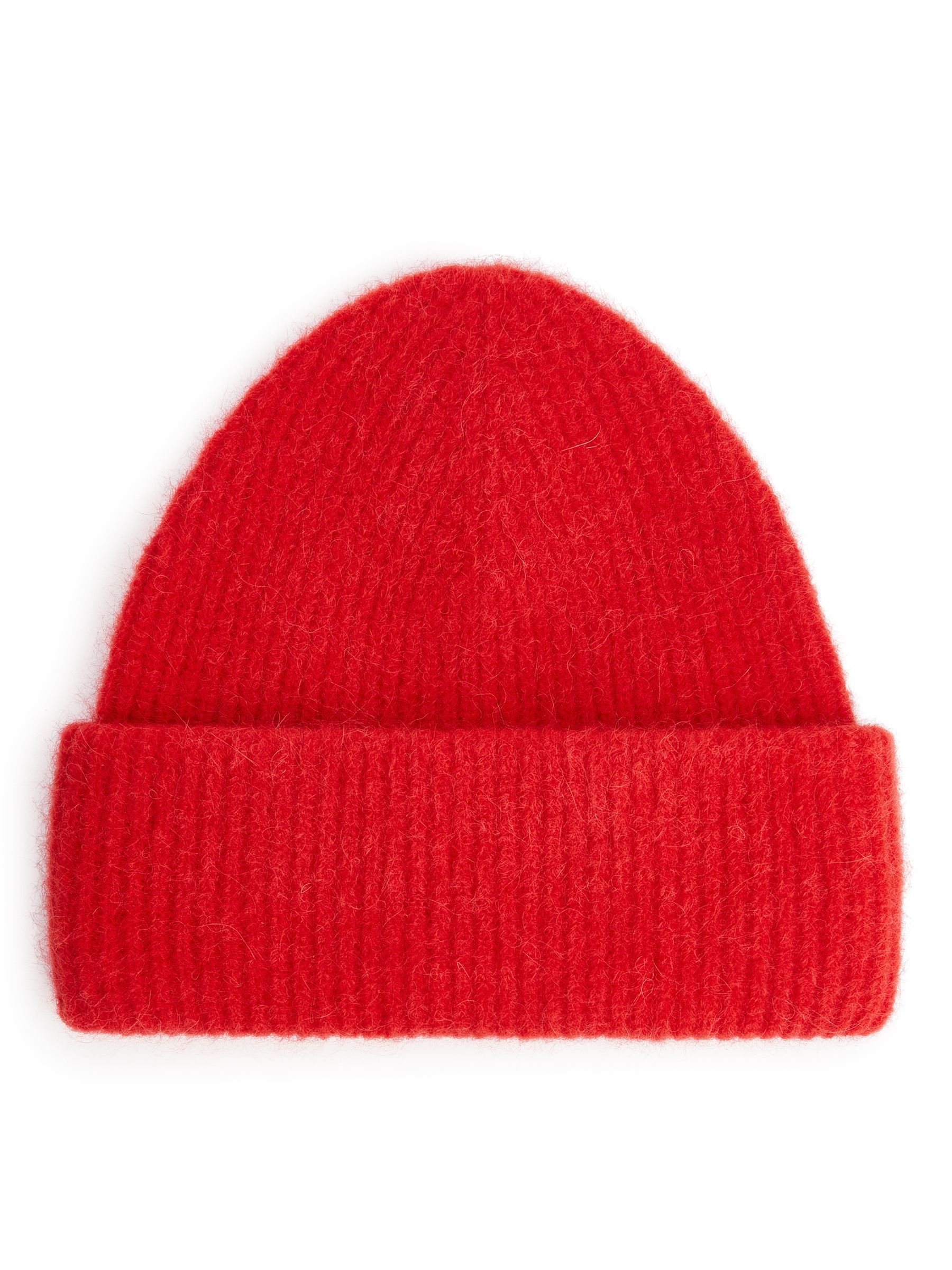 Gorro de mezcla de lana de alpaca-#C61B27-8554