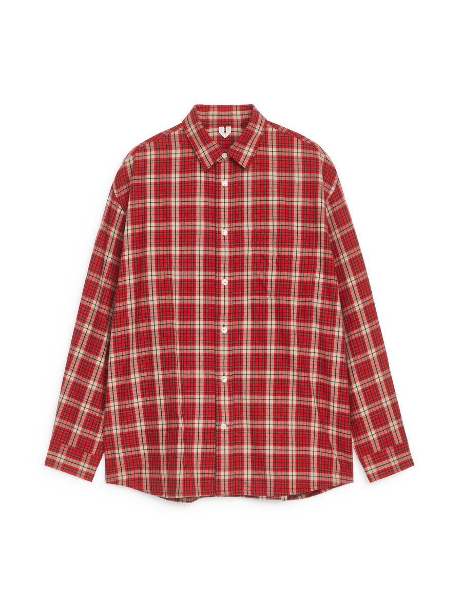 Relaxed Flannel Shirt-#BA2127-13475