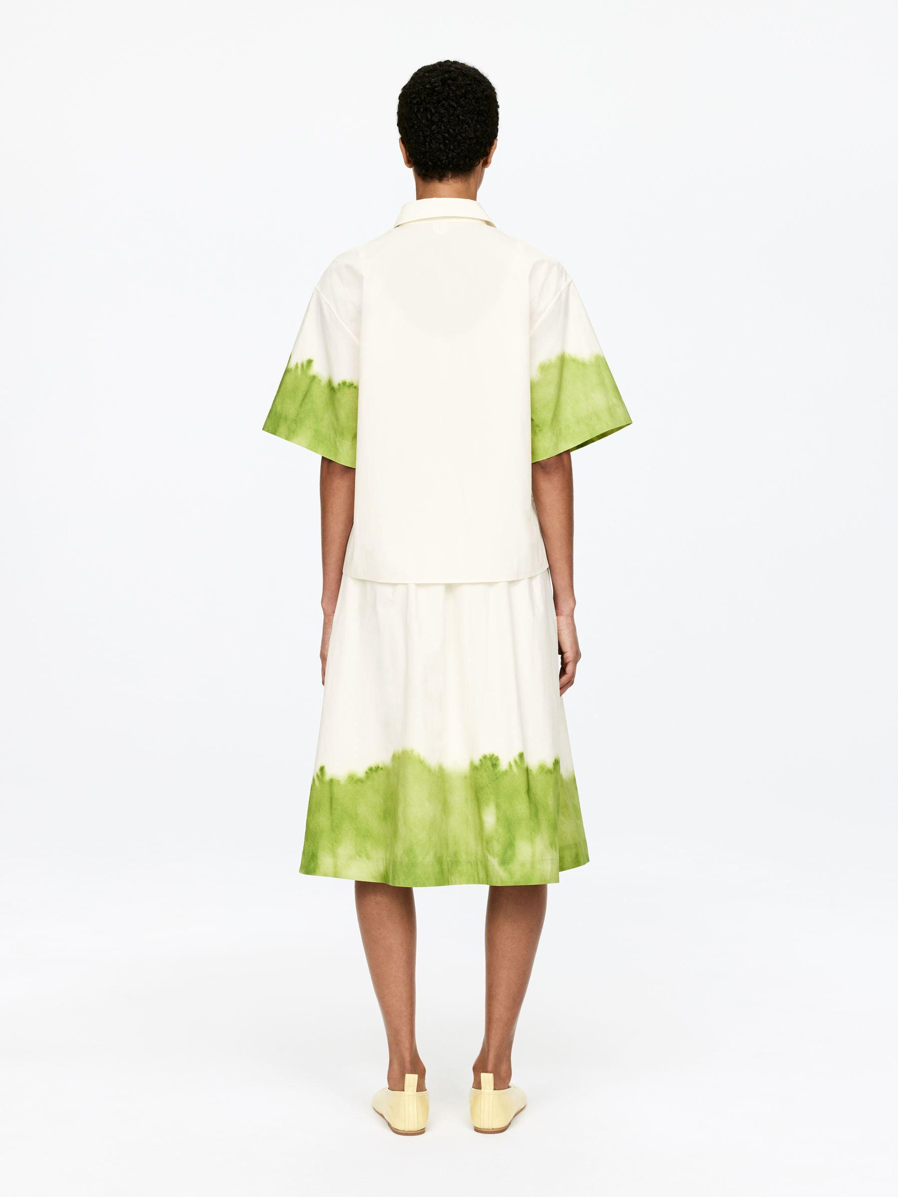 Printed Shirt - Off White/Green - Regular fit - Women - StillMedia/Lookbook - 7