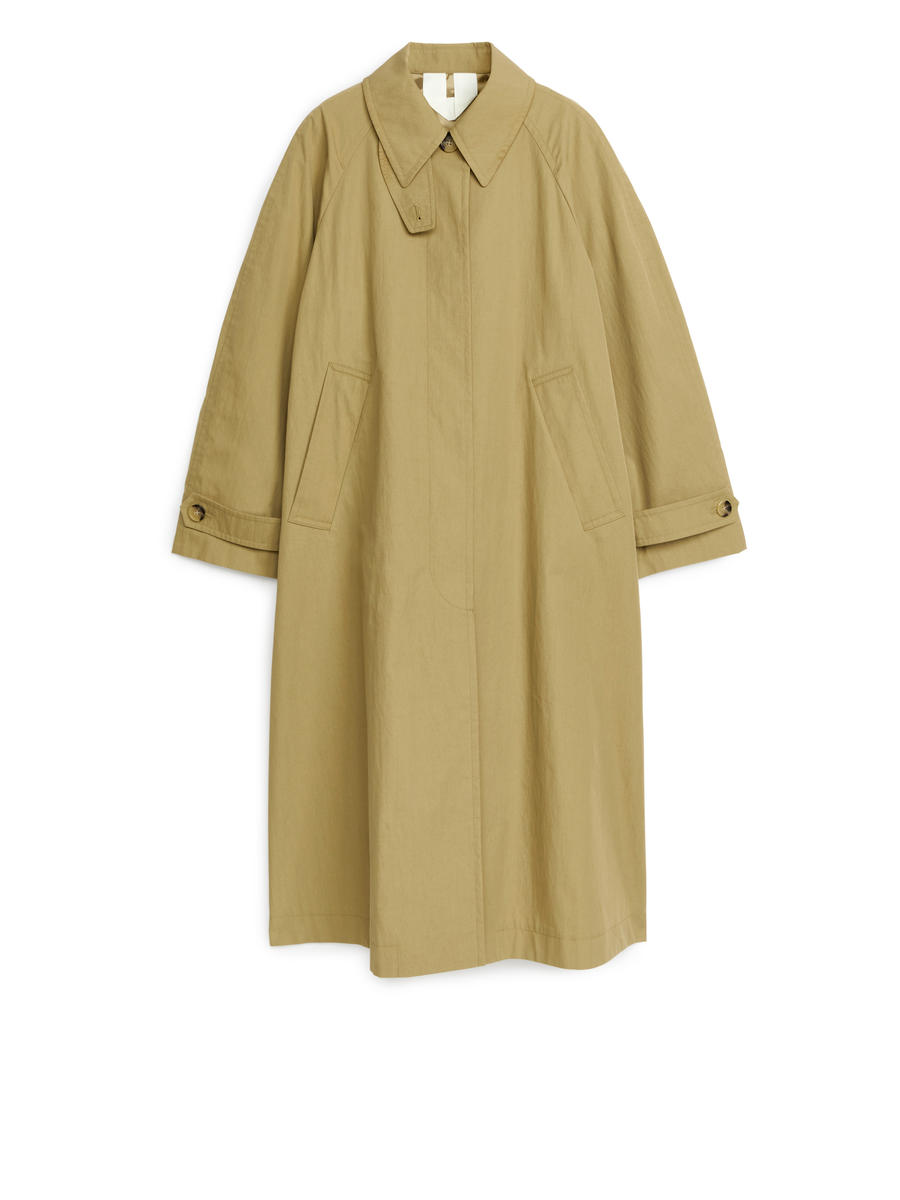 Cotton Blend Trench Coat-#94845D-6062