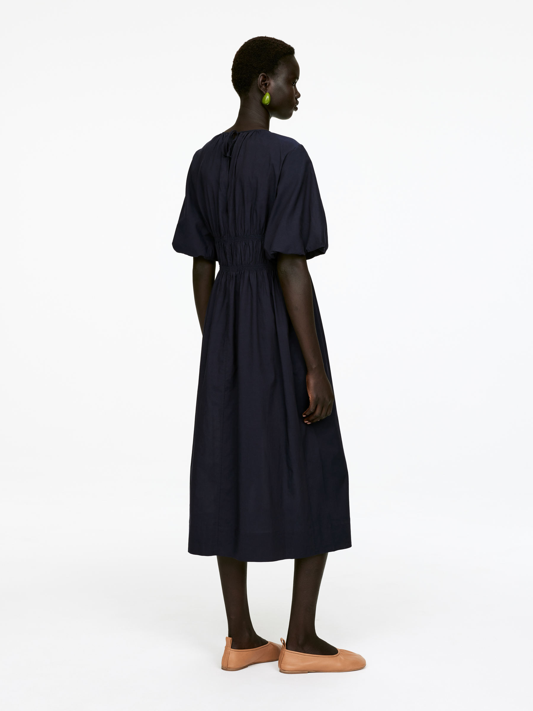 Volume-Sleeve Dress - Dark Blue - Regular fit - Women - StillMedia/Lookbook - 5