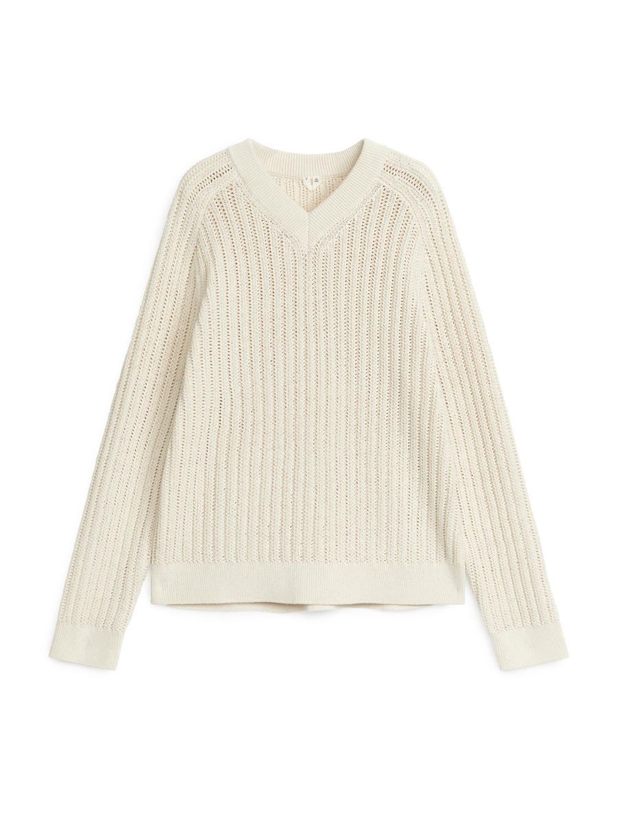 Heavy-Knit Jumper-#EFEFDF-8197