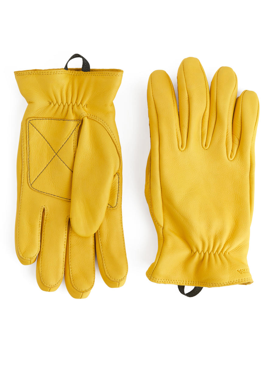 Hestra Eirik Leather Gloves-#DEBF6C-6875