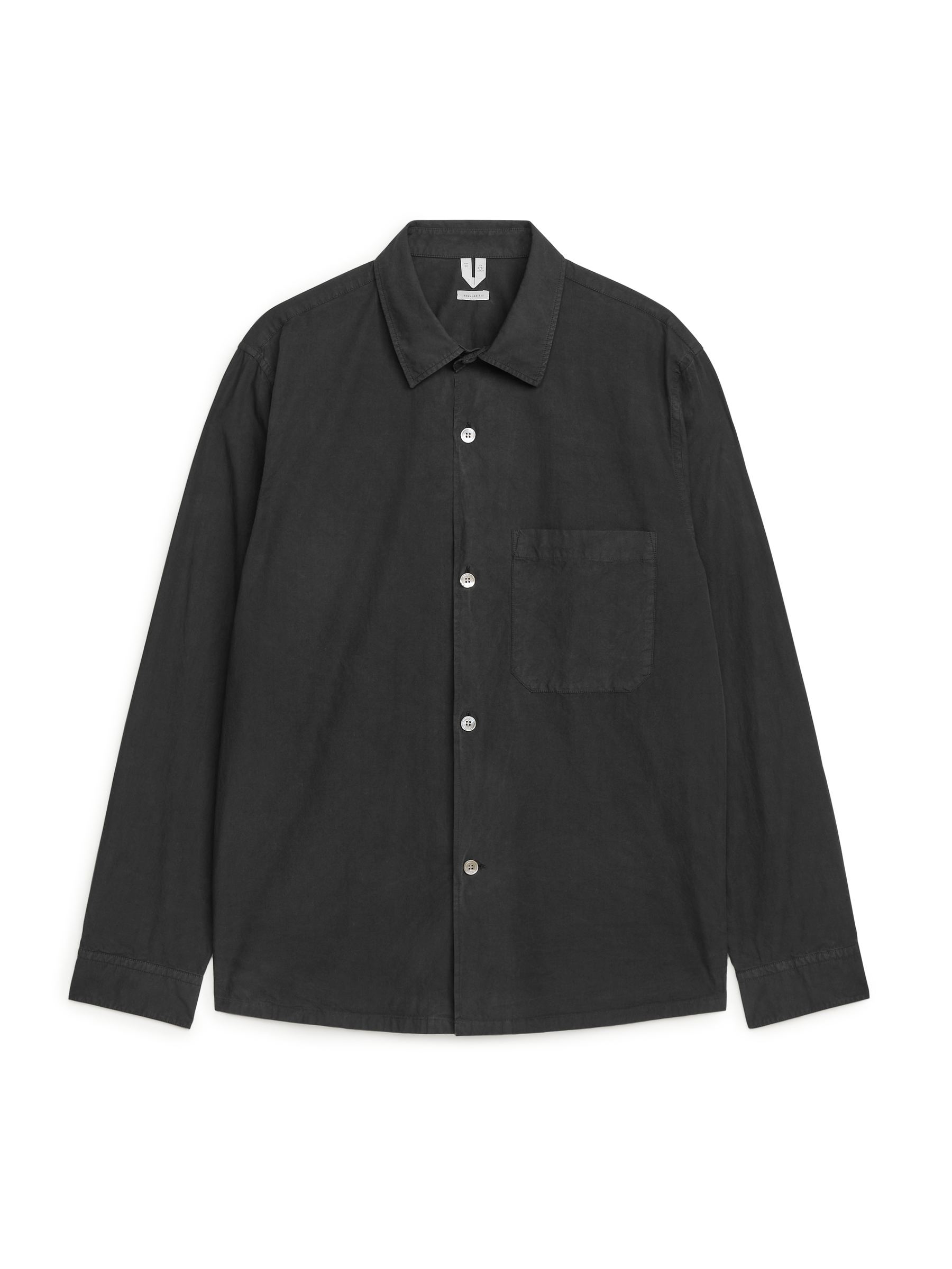 Garment-Dyed Poplin Overshirt - Black - Loose fit - Men - StillMedia/DescriptiveStillLife - 1