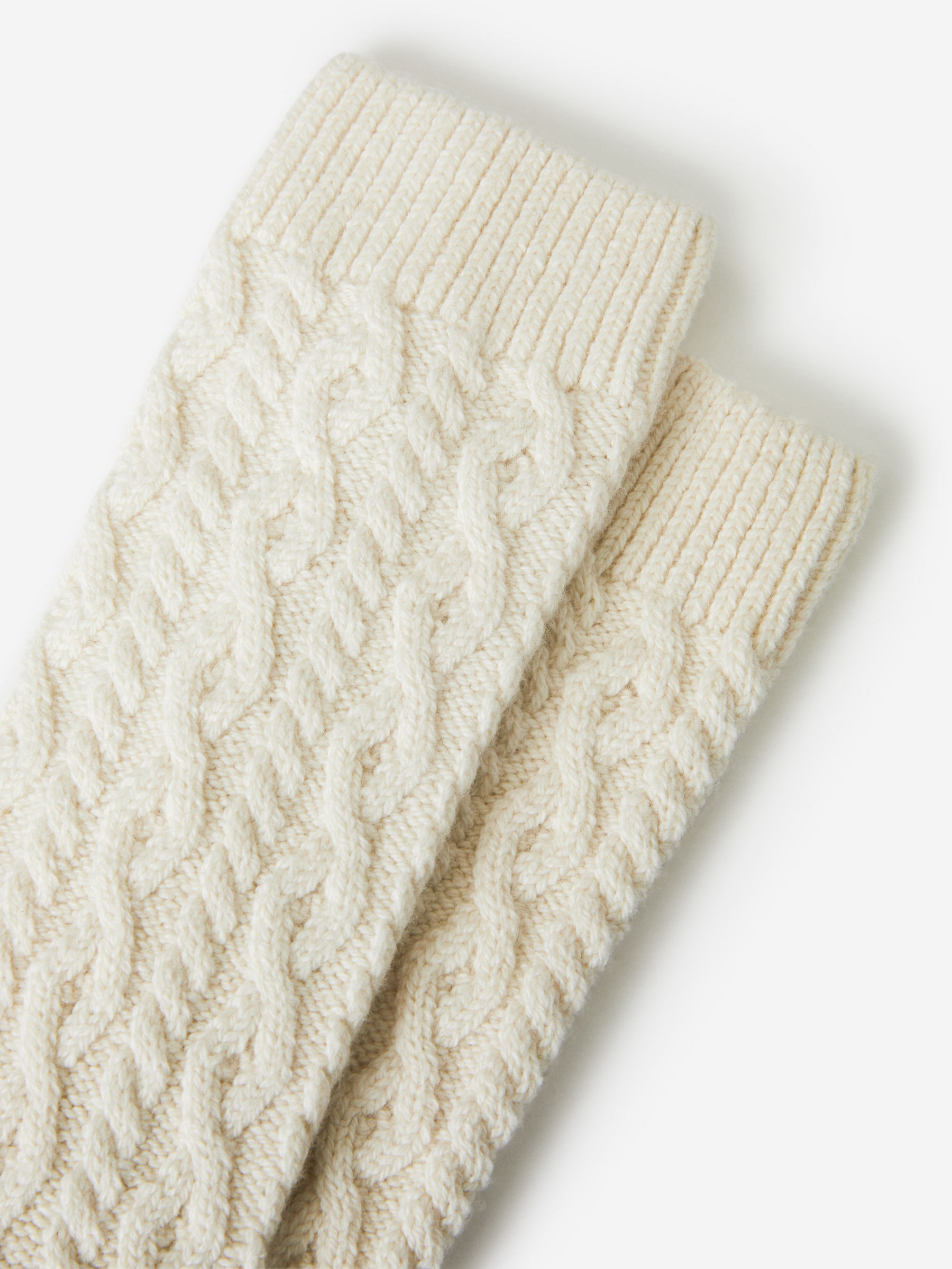 Cable-Knit Wool-Blend Socks - Off White - Women - StillMedia/DescriptiveDetail - 1
